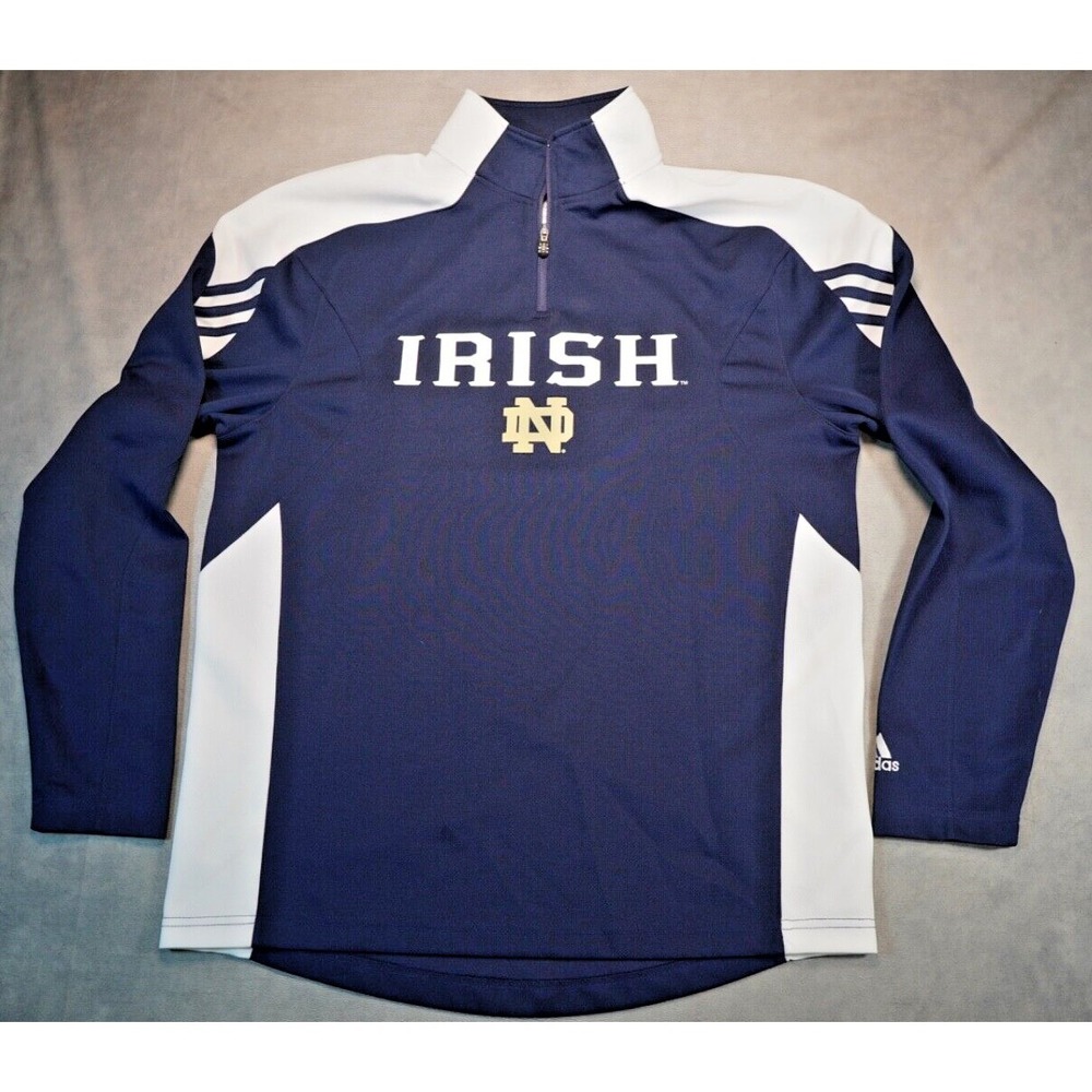Notre Dame Fighting Irish Adidas Scorch Pullover Small Blue Long Sleeve 1/4 Zip